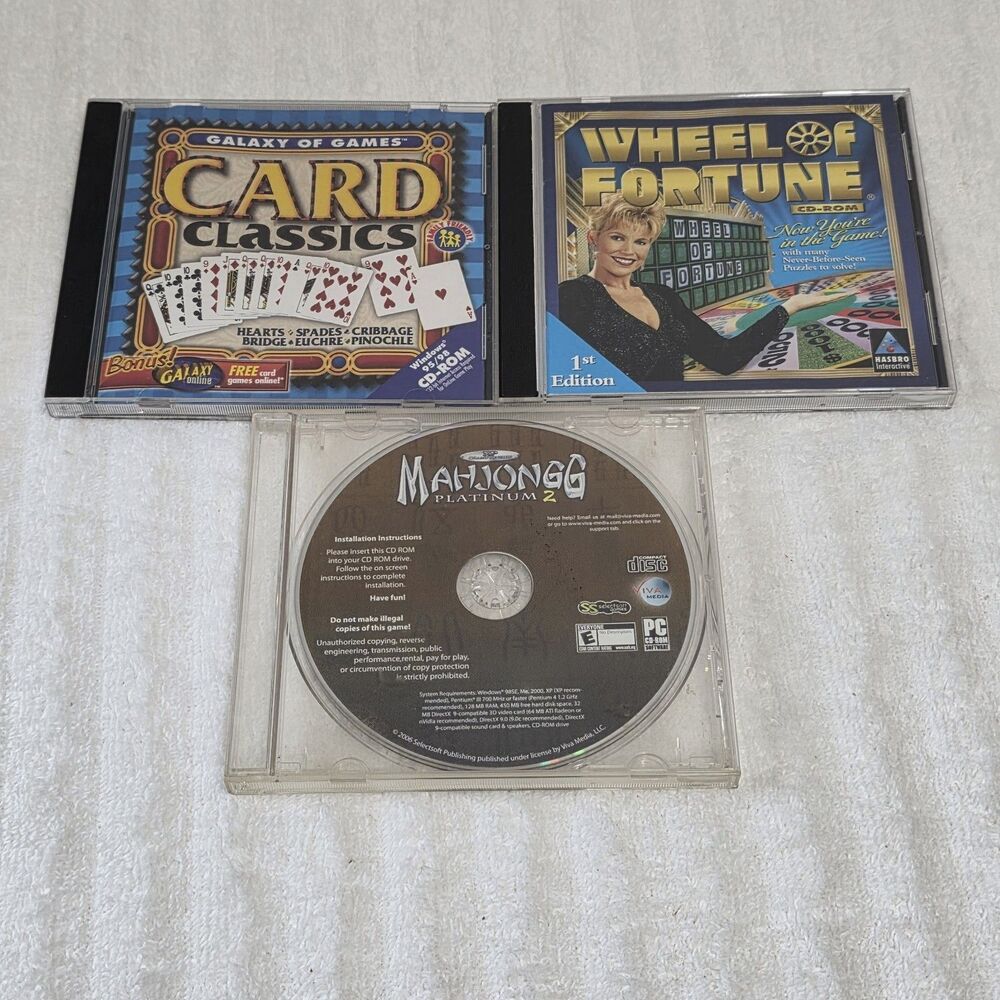 Vintage Computer Games CD-Rom Lot of 3 Windows 95/98 and 98/2000
